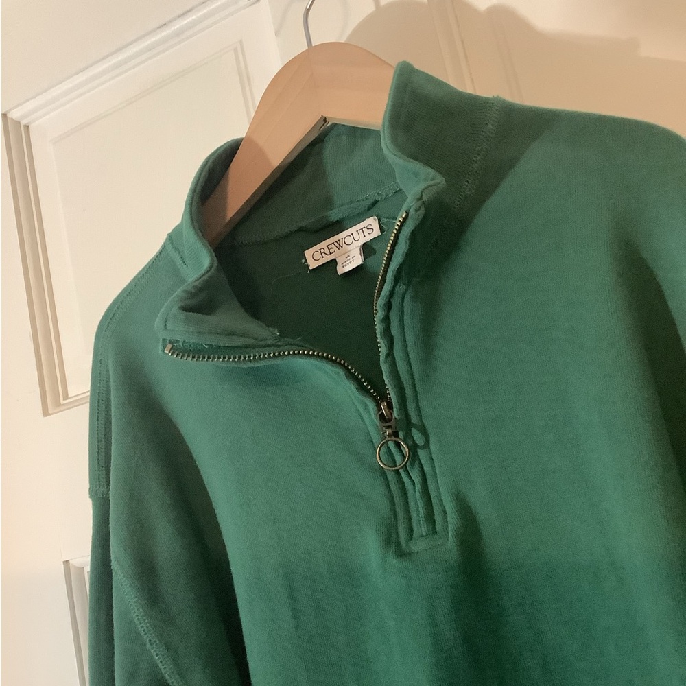 Kids' relaxed-fit half-zip pullover from Crewcuts in classic pine green boys XL - Picture 6 of 9